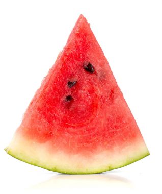 Beyaz arka planda izole edilmiş karpuz dilimleri.