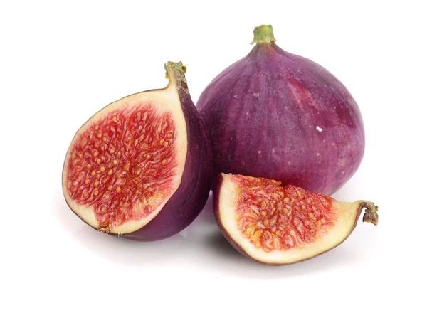 Fig fruits with half isolated on white background — Stock Photo, Image