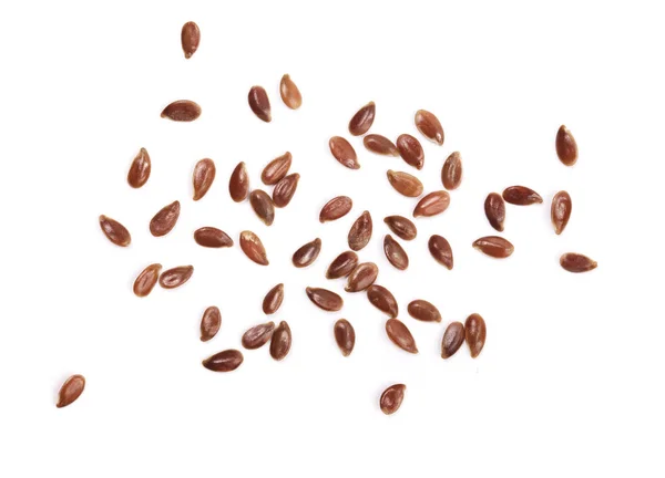 Flax seeds isolated on white background. Top view — Stock Photo, Image