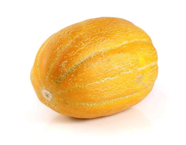 Un melón amarillo aislado sobre fondo blanco — Foto de Stock