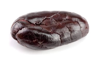 kakao çekirdeği üzerinde beyaz arka plan makro izole