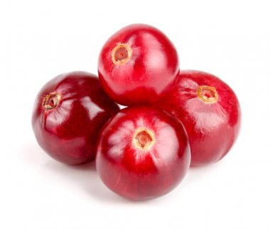 Beyaz arka plan closeup makro'izole kızılcık