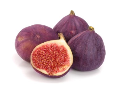 Beyaz arka plan üzerinde izole yarım ile incir meyve