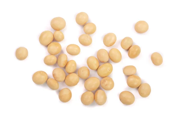 Soybeans isolated on white background top view — Stock Photo, Image