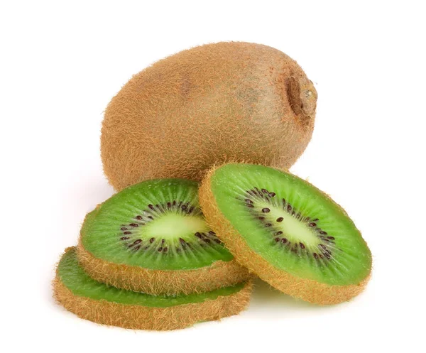 Kiwi fructe izolate pe fundal alb, macro — Fotografie, imagine de stoc