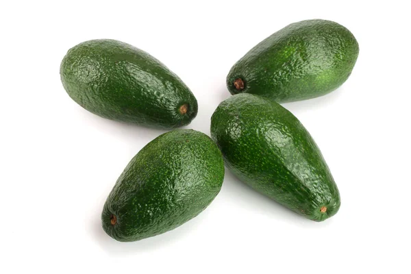 Ganze Avocado isoliert auf weißem Hintergrund Nahaufnahme. Ansicht von oben — Stockfoto