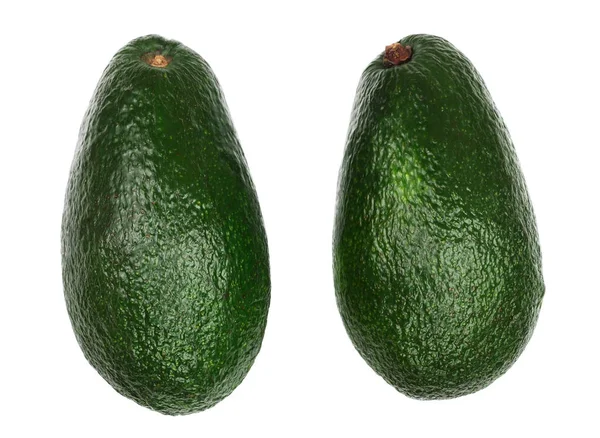 Hele avocado geïsoleerd op een witte achtergrond close-up. Bovenaanzicht — Stockfoto