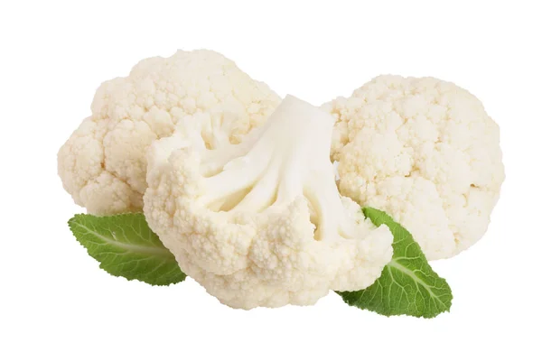 Piece of cauliflower isolated on white background macro. With clipping path — Stock Photo, Image