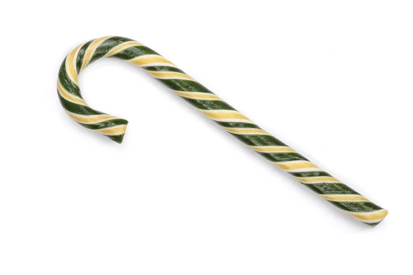 Candy cane randig isolerade på vit bakgrund. Ovanifrån — Stockfoto