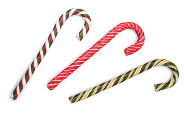 Candy cane striped isolated on white background. Top view — Stock Photo, Image