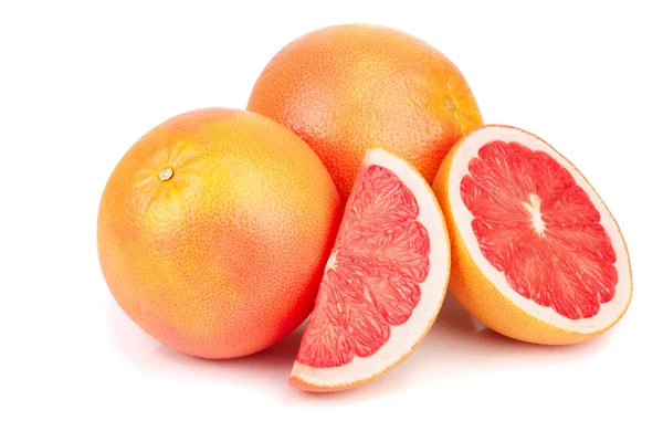 柚子和半隔离在白色背景 — 图库照片