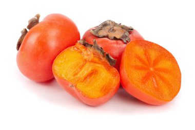 Beyaz arka plan yakın çekim izole Trabzon hurması meyve