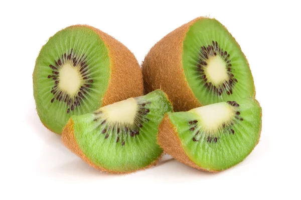 Felie de fructe proaspete kiwi izolate pe fundal alb — Fotografie, imagine de stoc