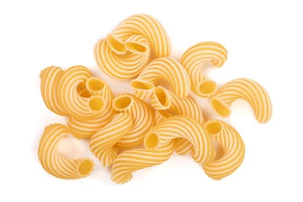 Pasta isoliert auf weißem Hintergrund Draufsicht. flache Lage — Stockfoto