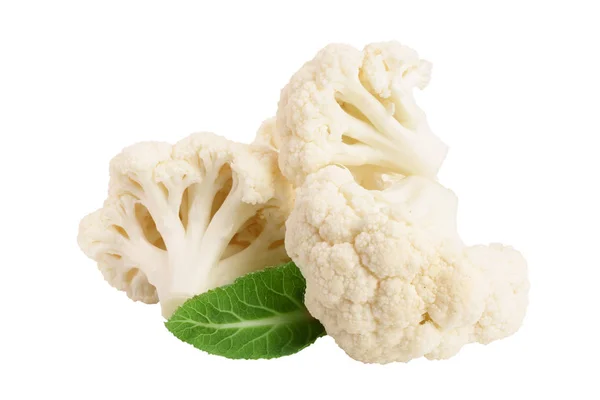 Piece of cauliflower isolated on white background macro. With clipping path — Stock Photo, Image