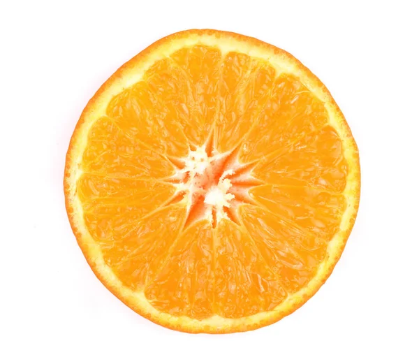 Scheibe Orangentangern oder Mandarine isoliert auf weißem Hintergrund — Stockfoto