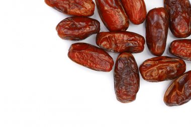 kopya alanı metniniz için beyaz zemin üzerine izole tarihleri kuru. Üstten Görünüm. Düz yatıyordu desen