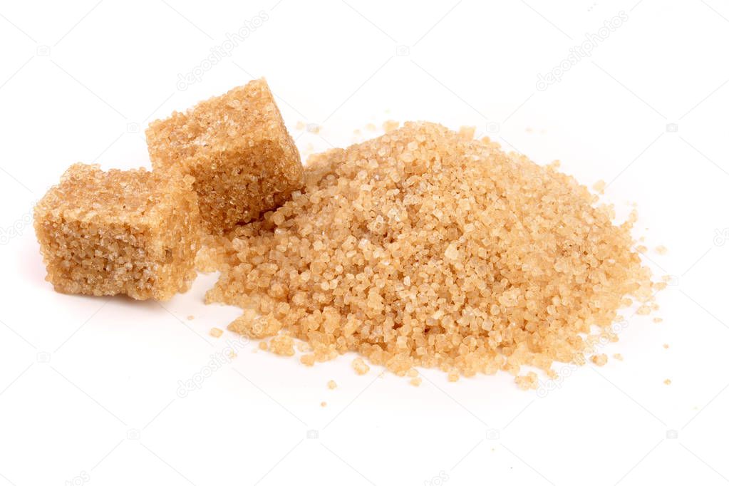 brown sugar heap isolated on white background