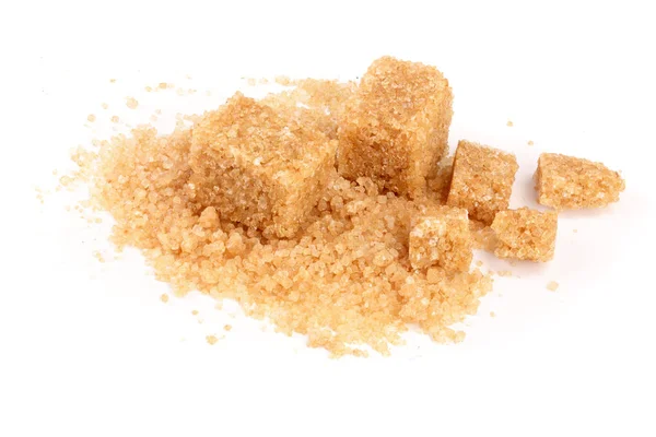 Brown sugar heap isolated on white background Royalty Free Stock Images