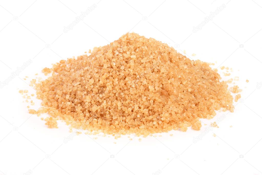 brown sugar heap isolated on white background