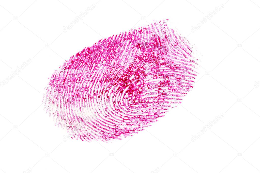 pink fingerprint isolated on a white background