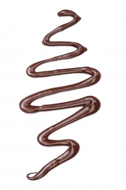 Beyaz bir arka plan üzerinde izole tatlı çikolata sosu