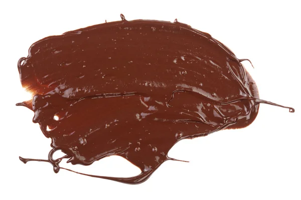 Beyaz bir arka plan üzerinde izole tatlı çikolata sosu — Stok fotoğraf