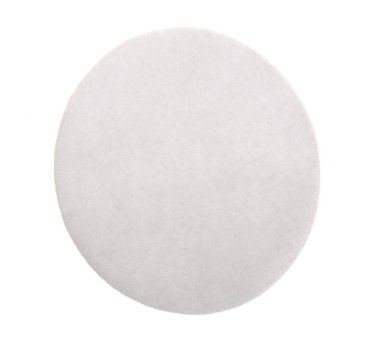 Beyaz arka plan üzerinde izole pamuklu ped. Üstten Görünüm. Düz yatıyordu