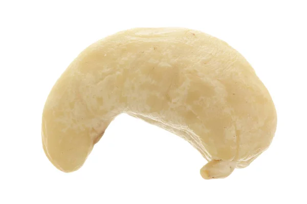 Ein Cashew isoliert auf weißem Hintergrund Nahaufnahme Makro — Stockfoto