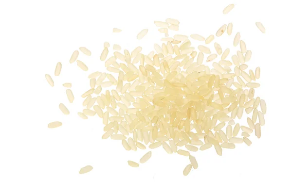 Fehér alapon izolált rizs szemek. Első látásra. Lapos fektetés — Stock Fotó