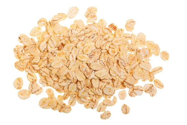 Oat flakes isolated on white background. Top view — Stock Photo, Image