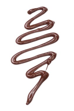 Beyaz bir arka plan üzerinde izole tatlı çikolata sosu