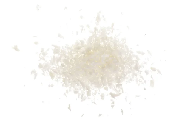Σωρός από νιφάδες καρύδας που απομονώνονται σε λευκό φόντο — Φωτογραφία Αρχείου