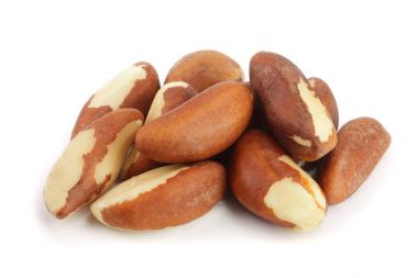 Brazil nuts isolated on white background closeup clipart