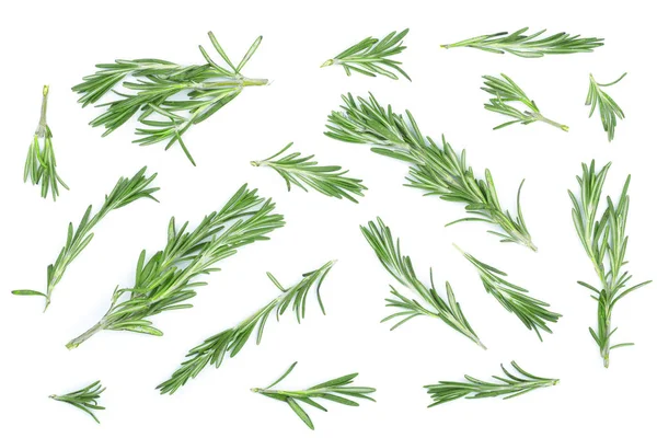 Fresh green rosemary isolated on a white background. Top view. Flat lay — Stock Photo, Image