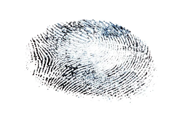 Beyaz arka plan üzerinde izole siyah parmak izi desen — Stok fotoğraf