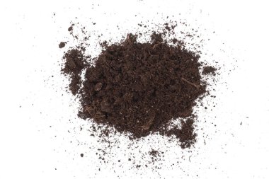 Yığın yığın beyaz arka plan üzerinde izole toprak