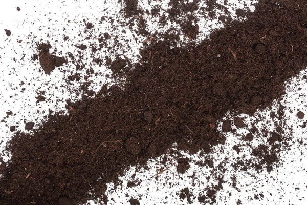 Σωρός σωρός από χώμα που απομονώνονται σε λευκό φόντο — Φωτογραφία Αρχείου
