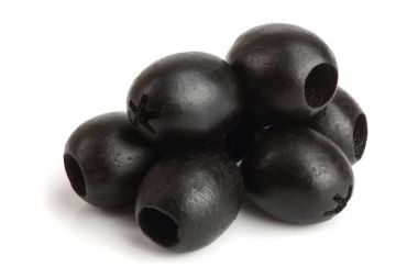 Beyaz arka plan makro'izole Siyah Zeytin