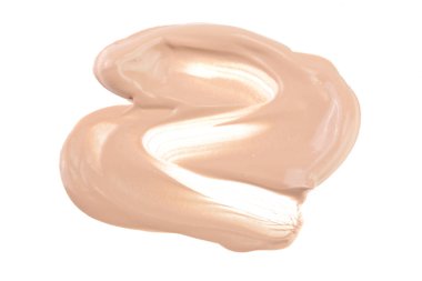 Beyaz arka plan üzerinde izole bej sıvı temel makyaj