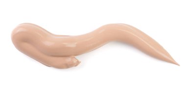 Beyaz arka plan üzerinde izole bej sıvı temel makyaj