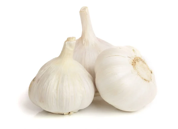 Knoblauch isoliert auf weißem Hintergrund in Nahaufnahme — Stockfoto