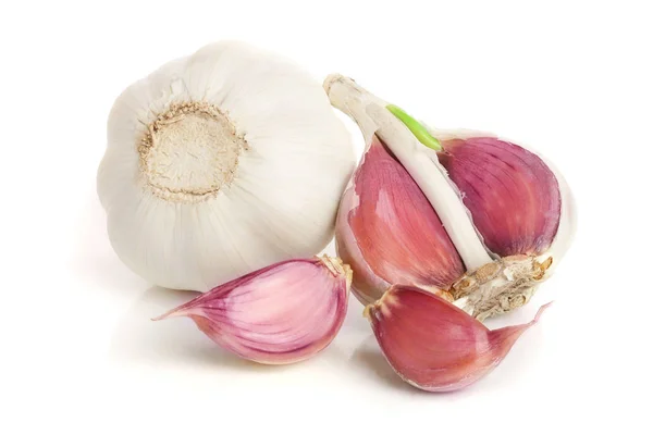 Garlic isolated on white background close up — Stock Photo, Image