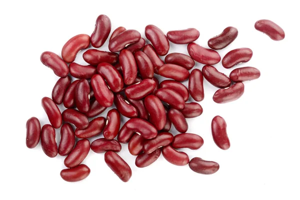 Červené fazole izolovaných na bílém pozadí. Pohled shora. Rozložení bytu — Stock fotografie