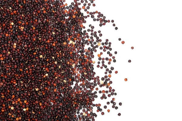 Černá quinoa semena izolovaných na bílém pozadí s kopií prostor pro váš text. Pohled shora — Stock fotografie
