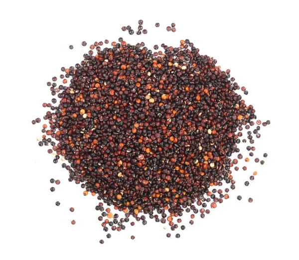 Zwarte quinoa zaden geïsoleerd op een witte achtergrond. Bovenaanzicht — Stockfoto