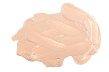 Beyaz arka plan üzerinde izole bej sıvı temel makyaj