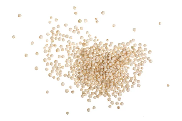 Λευκό quinoa σπόροι απομονώνονται σε λευκό φόντο. Το Top view — Φωτογραφία Αρχείου