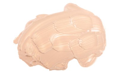 Beyaz arka plan üzerinde izole bej sıvı temel makyaj