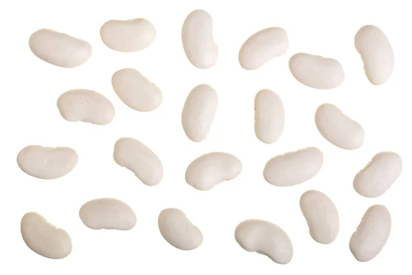 White kidney beans isolated on white background close up. Top view — Stock Photo, Image